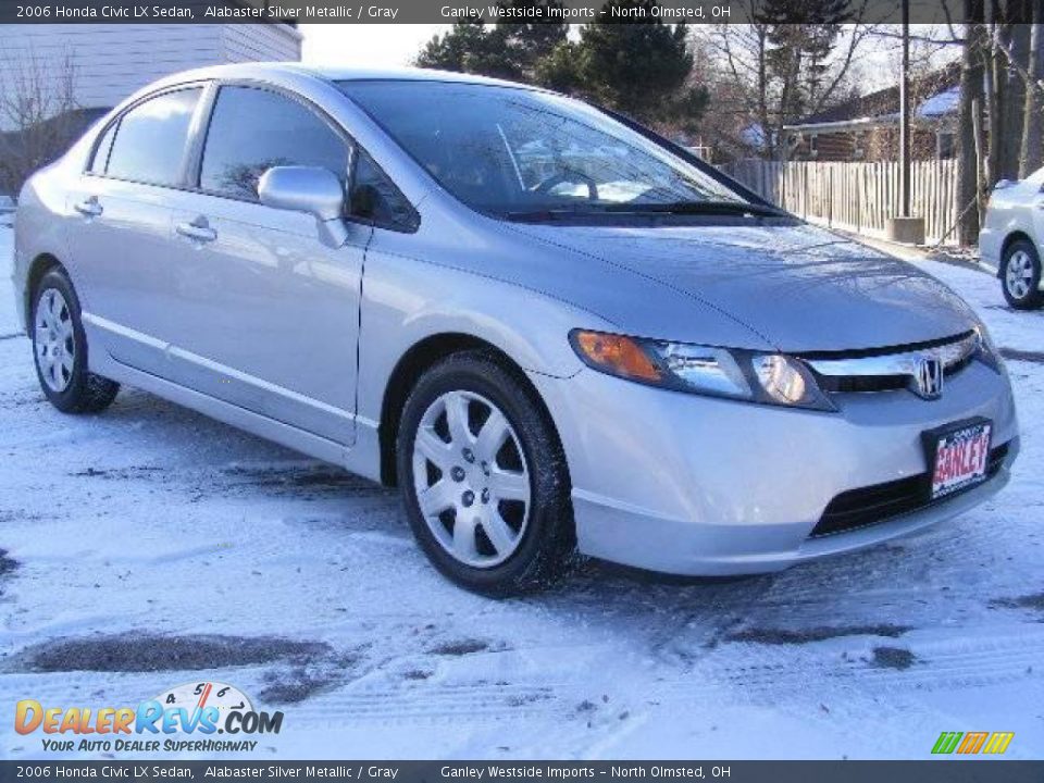 2006 Honda Civic LX Sedan Alabaster Silver Metallic / Gray Photo #7