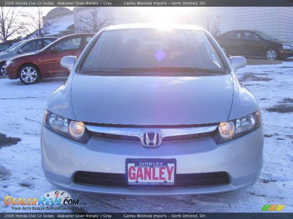 2006 Honda Civic LX Sedan Alabaster Silver Metallic / Gray Photo #8