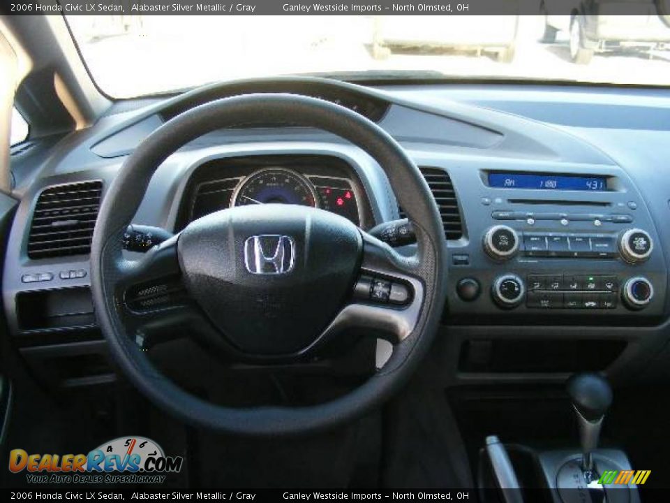 2006 Honda Civic LX Sedan Alabaster Silver Metallic / Gray Photo #14