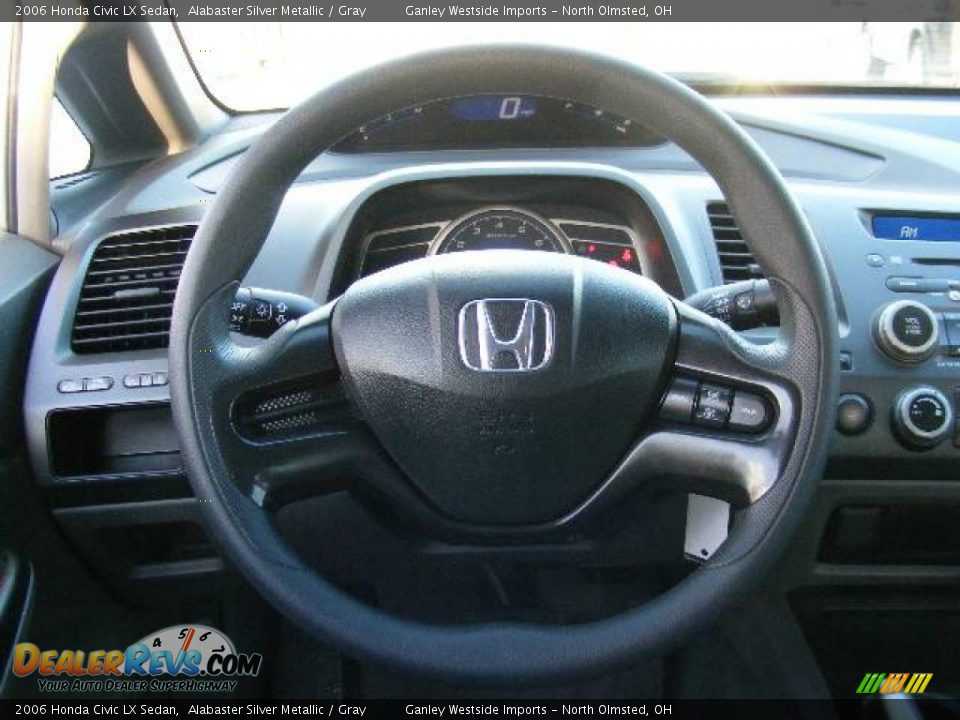 2006 Honda Civic LX Sedan Alabaster Silver Metallic / Gray Photo #15