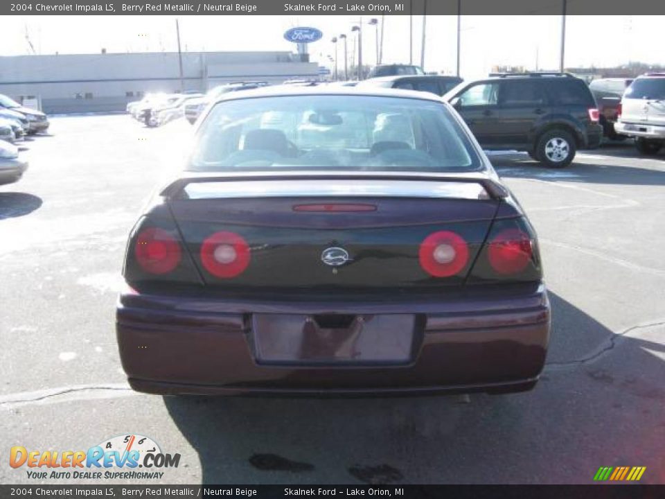 2004 Chevrolet Impala LS Berry Red Metallic / Neutral Beige Photo #5