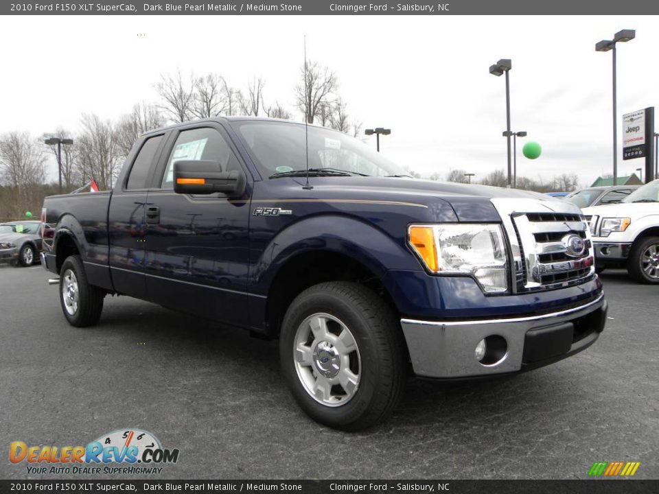 2010 Ford F150 XLT SuperCab Dark Blue Pearl Metallic / Medium Stone Photo #1