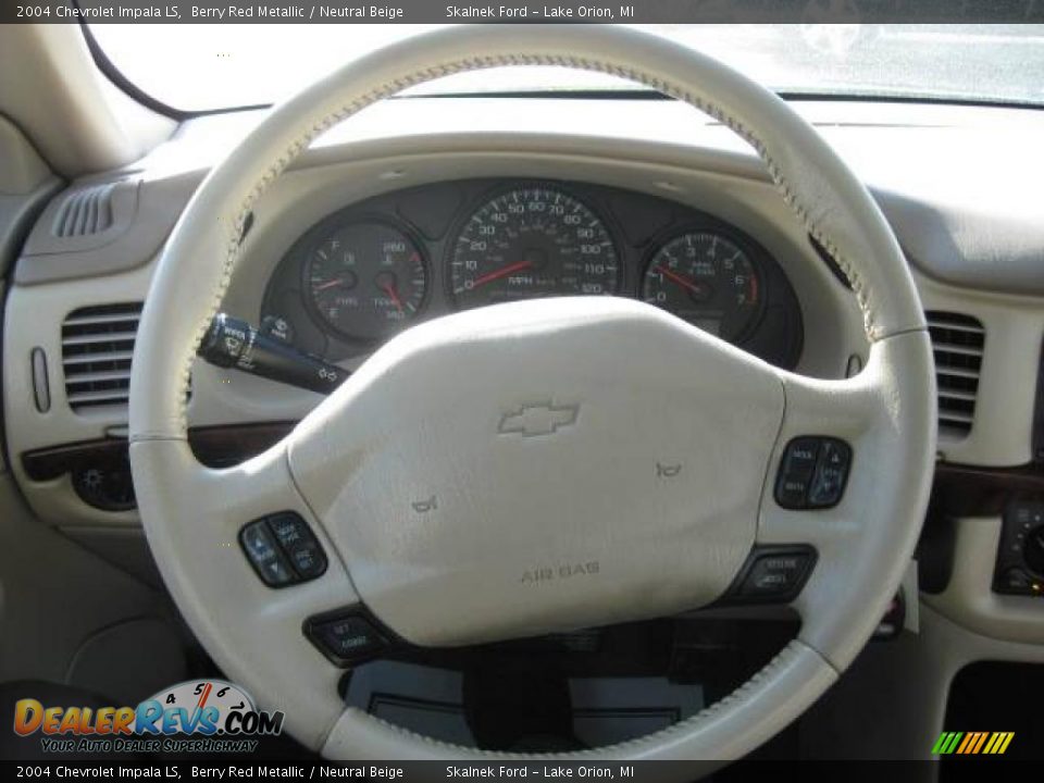 2004 Chevrolet Impala LS Berry Red Metallic / Neutral Beige Photo #29