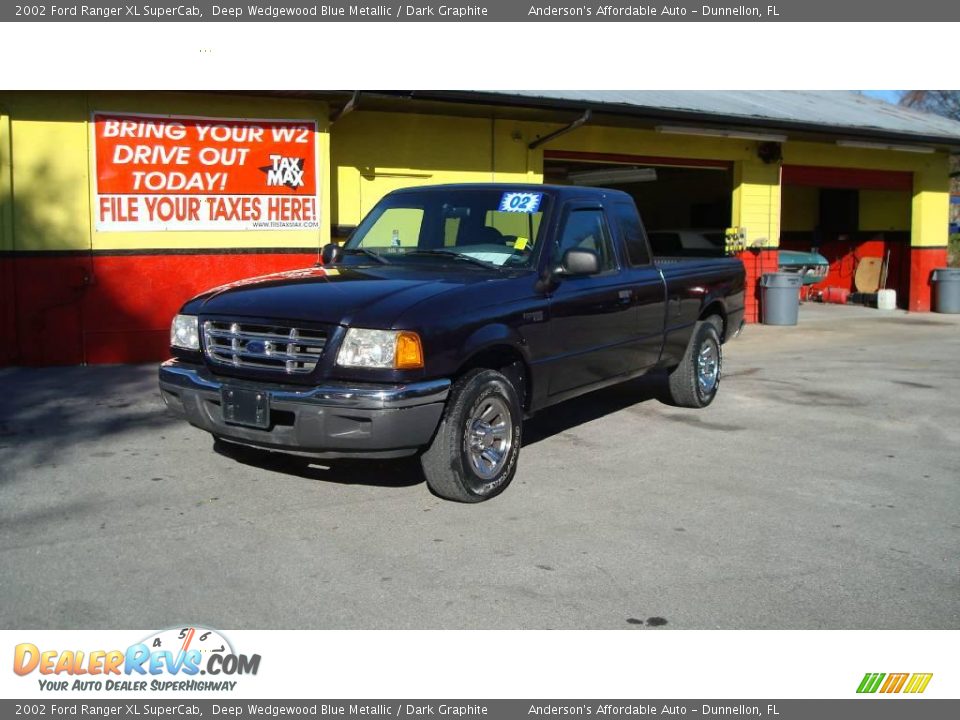 2002 Ford Ranger XL SuperCab Deep Wedgewood Blue Metallic / Dark Graphite Photo #1