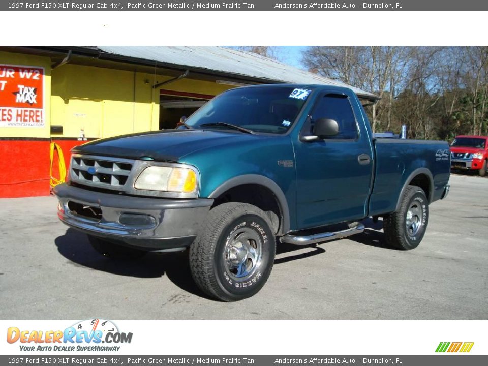 1997 Ford F150 XLT Regular Cab 4x4 Pacific Green Metallic / Medium Prairie Tan Photo #1