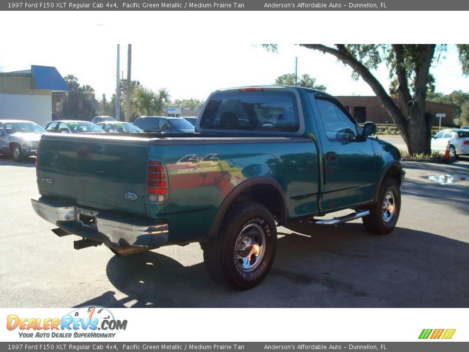 1997 Ford F150 XLT Regular Cab 4x4 Pacific Green Metallic / Medium Prairie Tan Photo #6