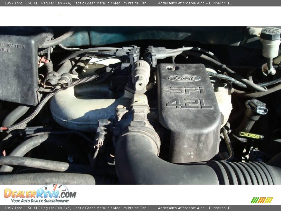 1997 Ford F150 XLT Regular Cab 4x4 Pacific Green Metallic / Medium Prairie Tan Photo #15