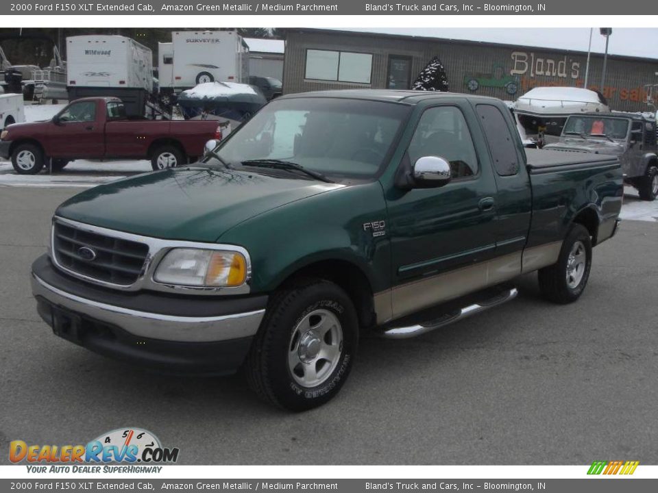 2000 Ford F150 XLT Extended Cab Amazon Green Metallic / Medium Parchment Photo #1