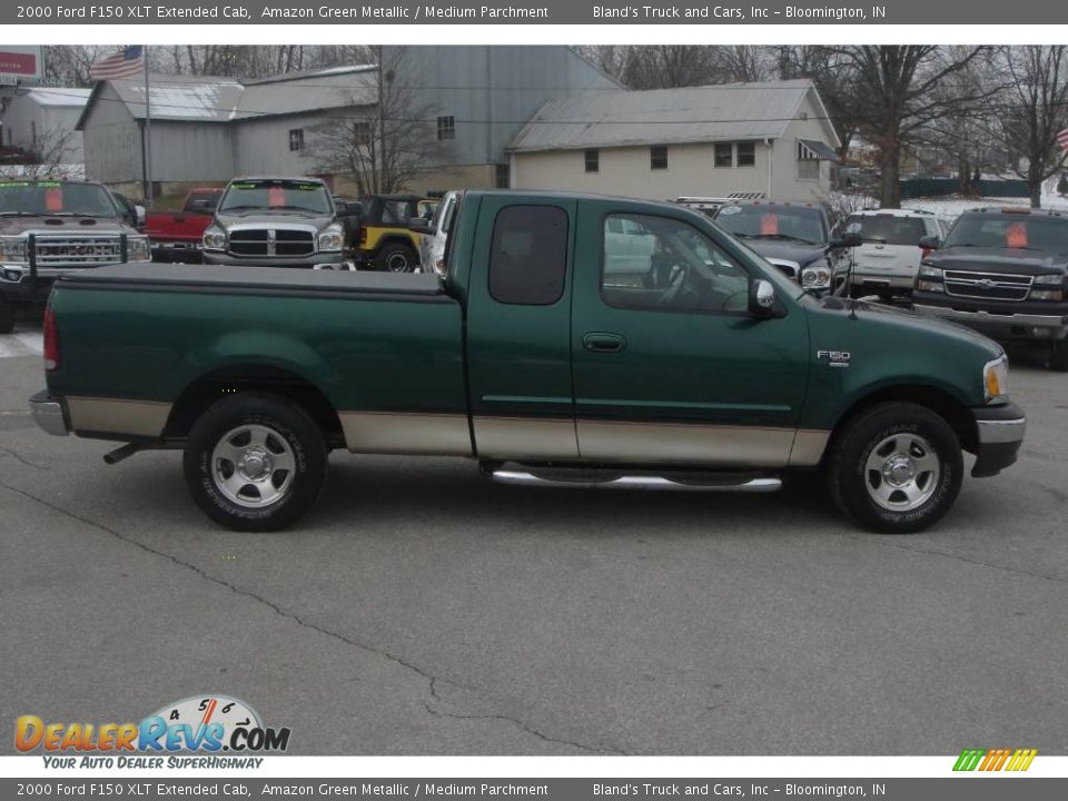 2000 Ford F150 XLT Extended Cab Amazon Green Metallic / Medium Parchment Photo #7