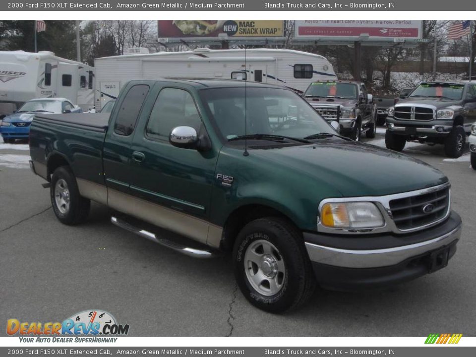 2000 Ford F150 XLT Extended Cab Amazon Green Metallic / Medium Parchment Photo #8