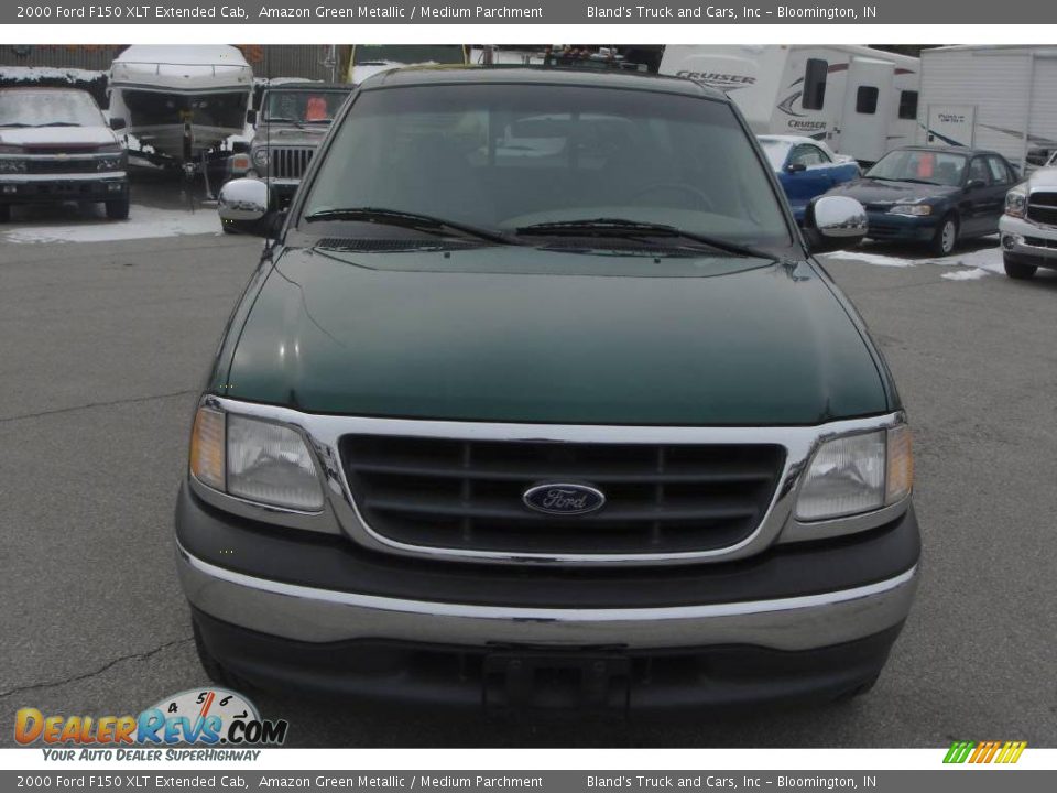 2000 Ford F150 XLT Extended Cab Amazon Green Metallic / Medium Parchment Photo #9