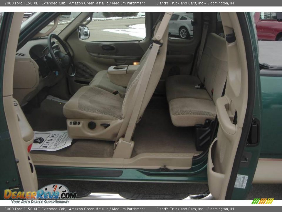 2000 Ford F150 XLT Extended Cab Amazon Green Metallic / Medium Parchment Photo #25