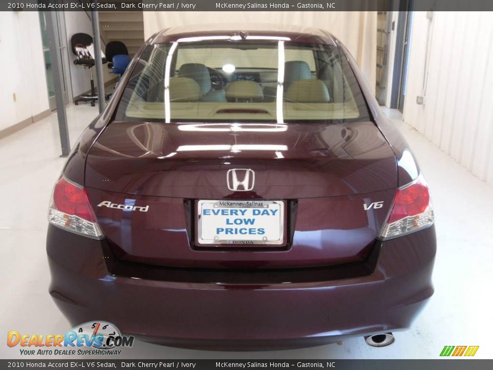 2010 Honda Accord EX-L V6 Sedan Dark Cherry Pearl / Ivory Photo #3
