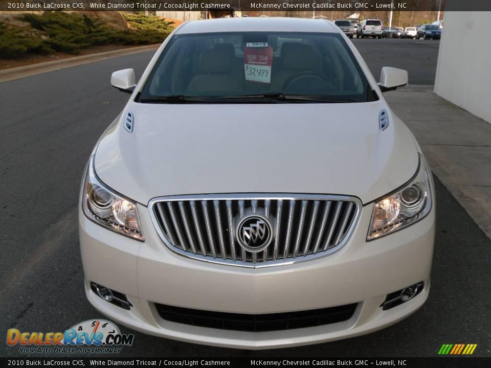 2010 Buick LaCrosse CXS White Diamond Tricoat / Cocoa/Light Cashmere Photo #6