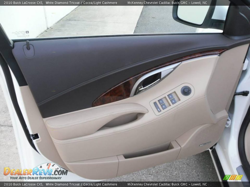 2010 Buick LaCrosse CXS White Diamond Tricoat / Cocoa/Light Cashmere Photo #10