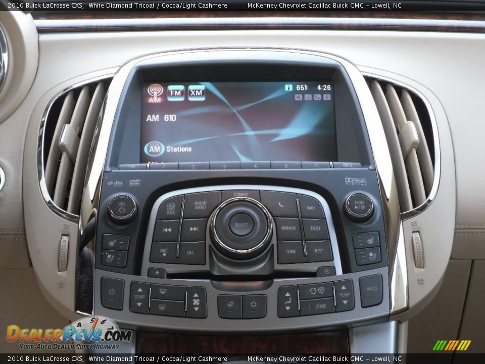 2010 Buick LaCrosse CXS White Diamond Tricoat / Cocoa/Light Cashmere Photo #13