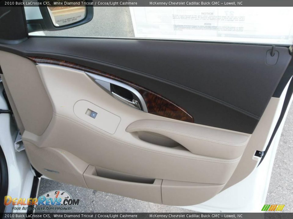 2010 Buick LaCrosse CXS White Diamond Tricoat / Cocoa/Light Cashmere Photo #19