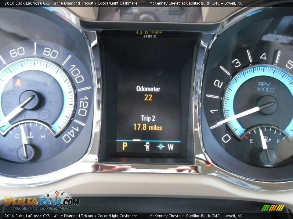 2010 Buick LaCrosse CXS White Diamond Tricoat / Cocoa/Light Cashmere Photo #25