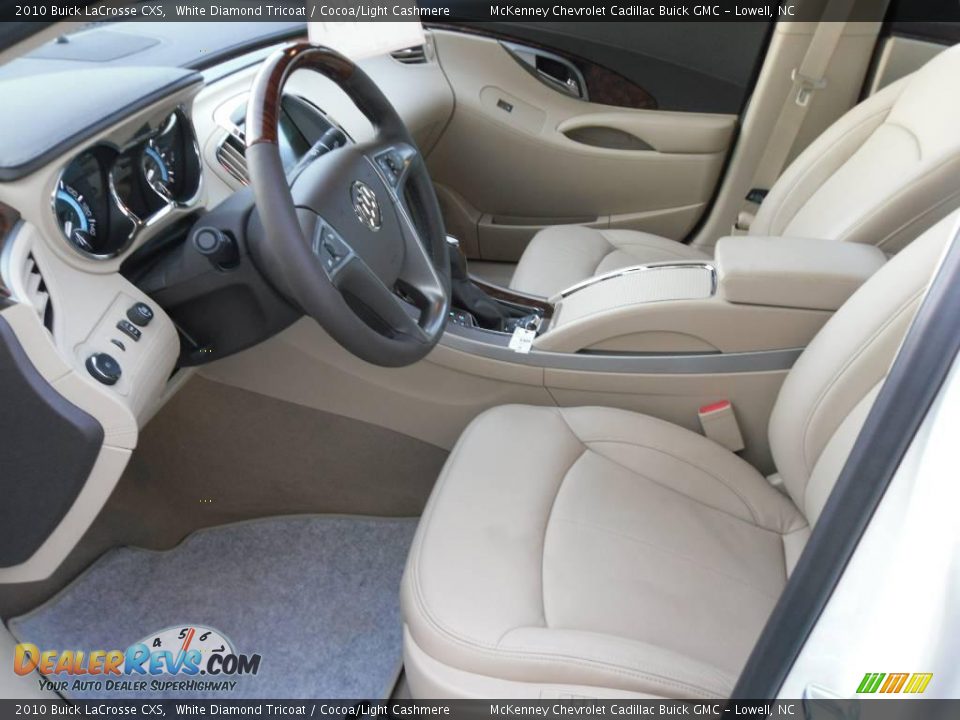 2010 Buick LaCrosse CXS White Diamond Tricoat / Cocoa/Light Cashmere Photo #26