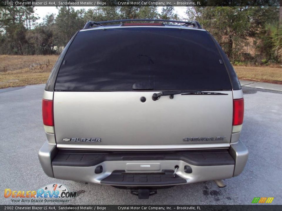 2002 Chevrolet Blazer LS 4x4 Sandalwood Metallic / Beige Photo #7