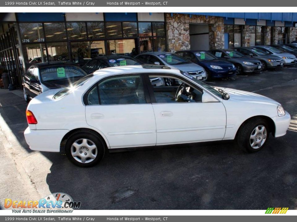 1999 Honda Civic LX Sedan Taffeta White / Gray Photo #2