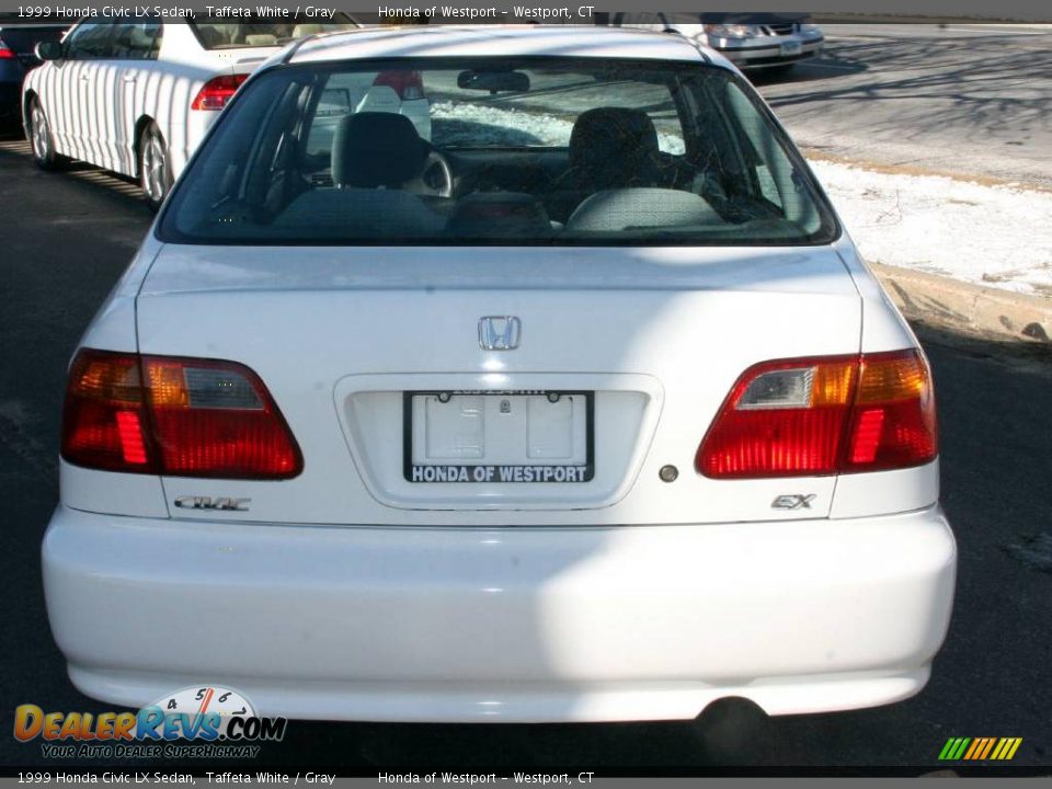 1999 Honda Civic LX Sedan Taffeta White / Gray Photo #4