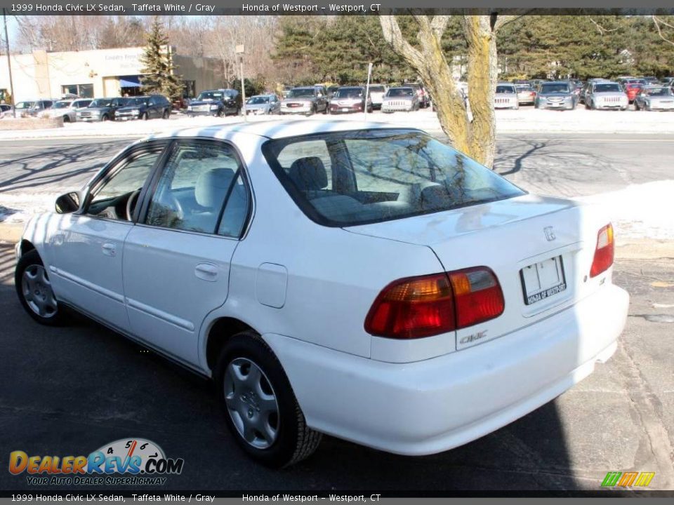 1999 Honda Civic LX Sedan Taffeta White / Gray Photo #6