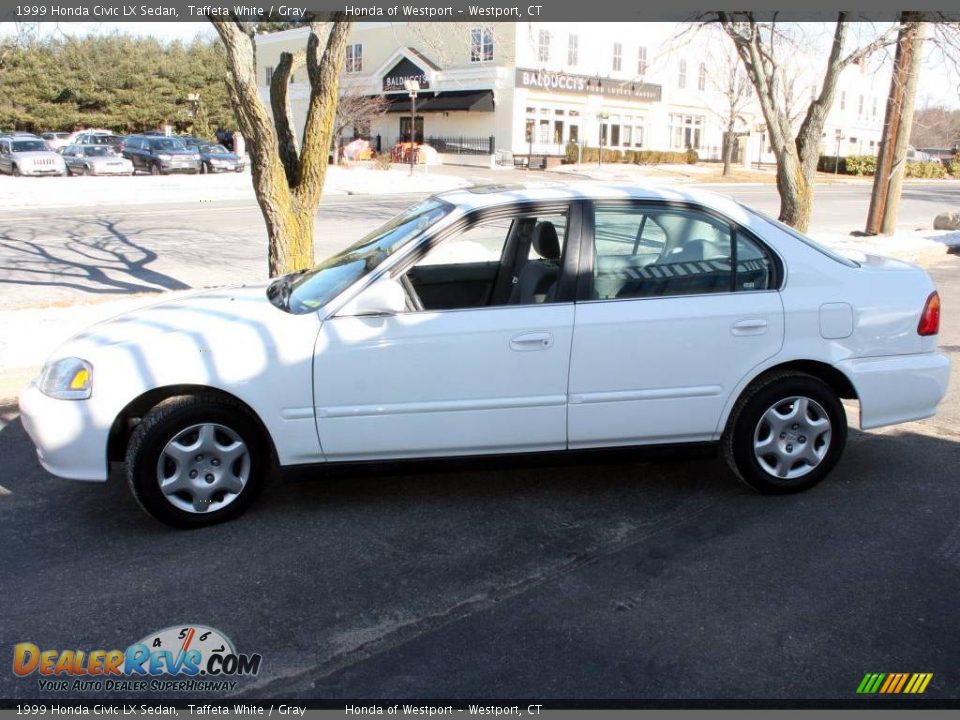 1999 Honda Civic LX Sedan Taffeta White / Gray Photo #7