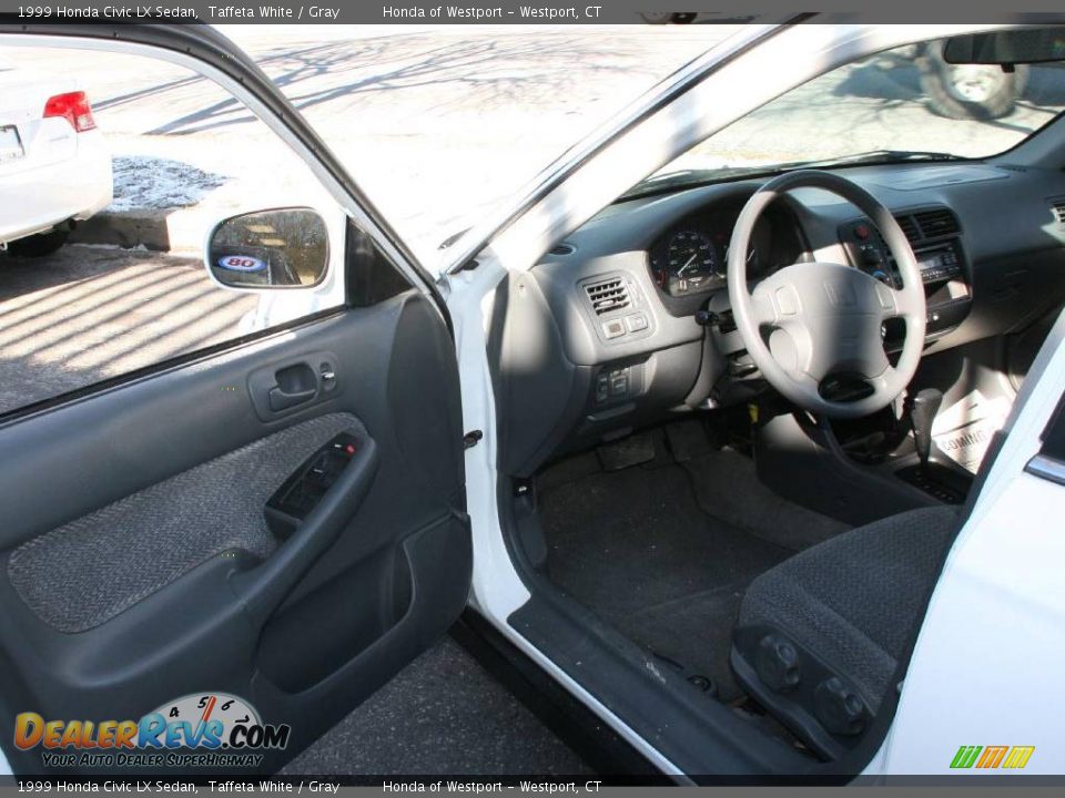 1999 Honda Civic LX Sedan Taffeta White / Gray Photo #8