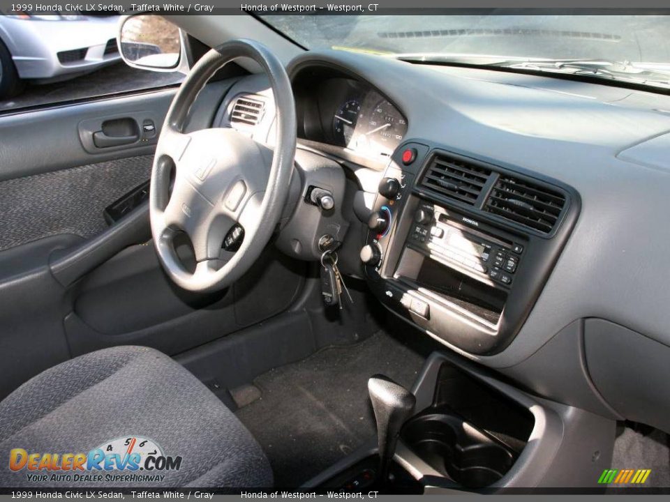 1999 Honda Civic LX Sedan Taffeta White / Gray Photo #14
