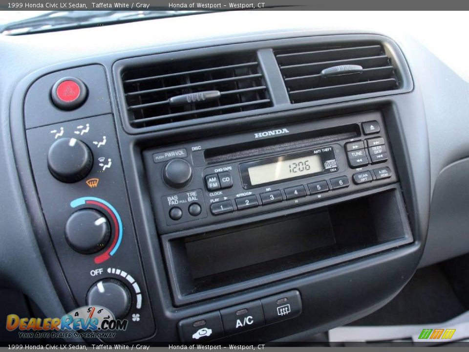 1999 Honda Civic LX Sedan Taffeta White / Gray Photo #20