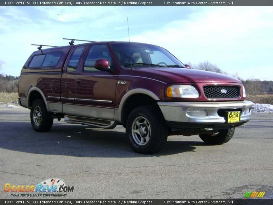 1997 Ford F150 XLT Extended Cab 4x4 Dark Toreador Red Metallic / Medium Graphite Photo #8
