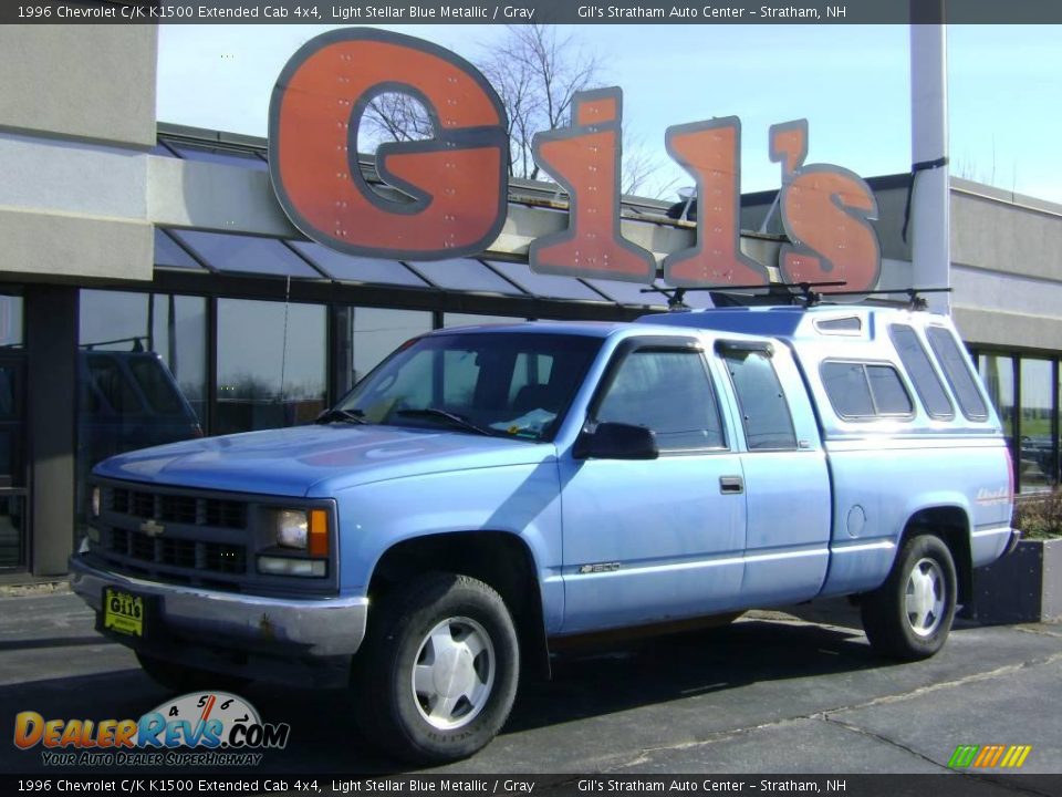 1996 Chevrolet C/K K1500 Extended Cab 4x4 Light Stellar Blue Metallic / Gray Photo #1
