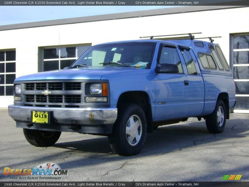 1996 Chevrolet C/K K1500 Extended Cab 4x4 Light Stellar Blue Metallic / Gray Photo #3