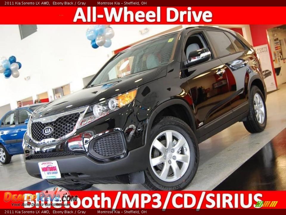 2011 Kia Sorento LX AWD Ebony Black / Gray Photo #1