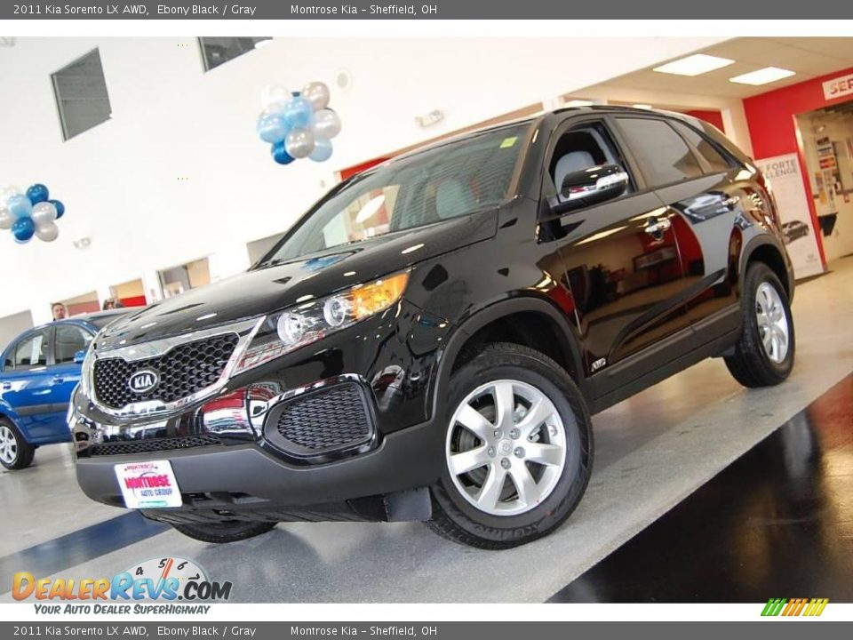 2011 Kia Sorento LX AWD Ebony Black / Gray Photo #2
