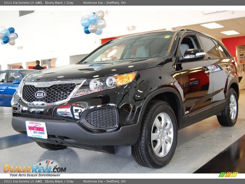 2011 Kia Sorento LX AWD Ebony Black / Gray Photo #3
