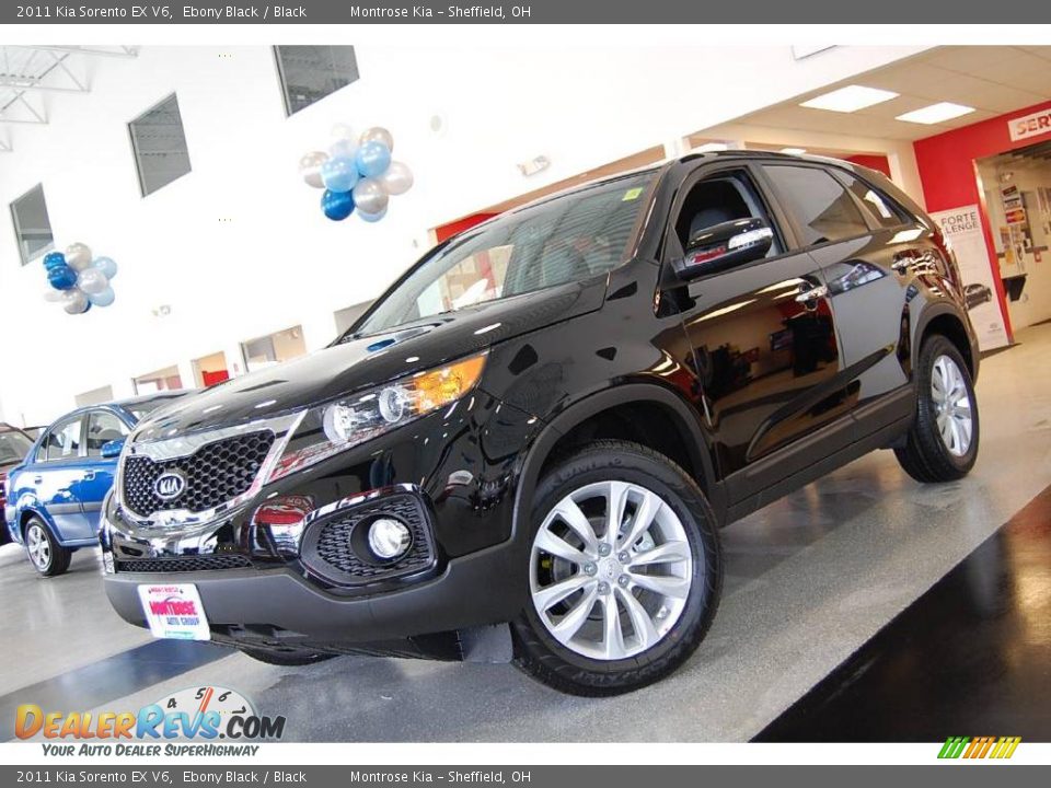 2011 Kia Sorento EX V6 Ebony Black / Black Photo #2