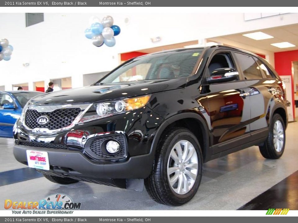 2011 Kia Sorento EX V6 Ebony Black / Black Photo #3