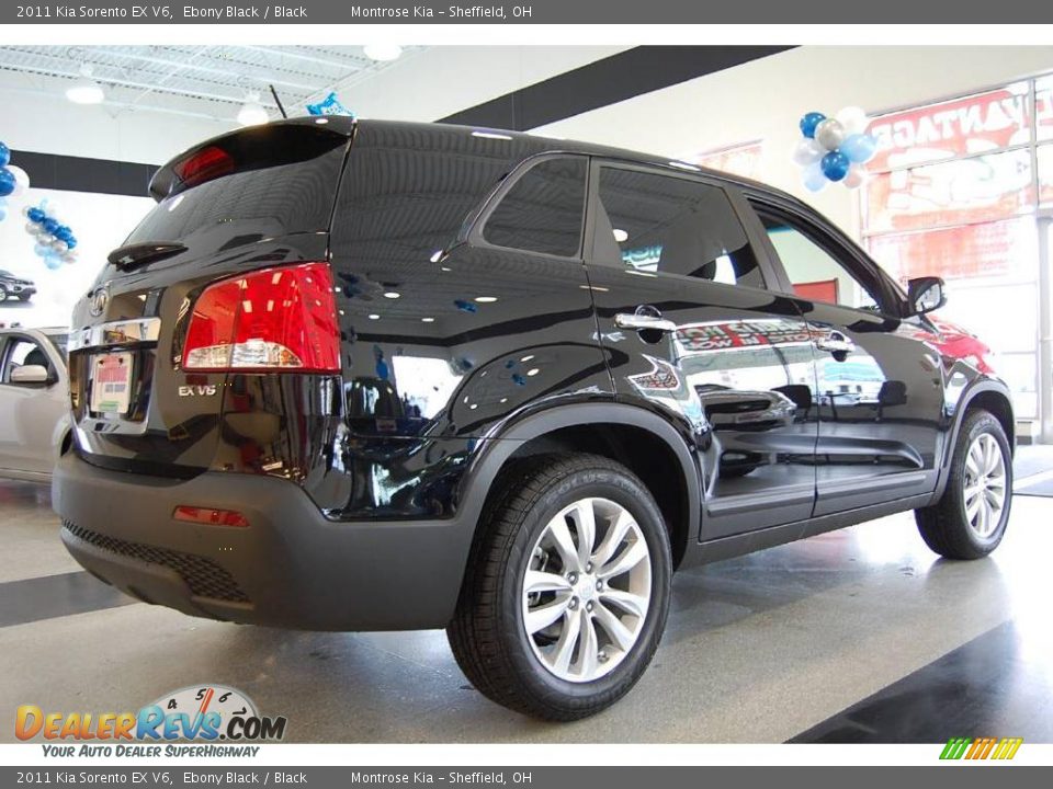 2011 Kia Sorento EX V6 Ebony Black / Black Photo #8