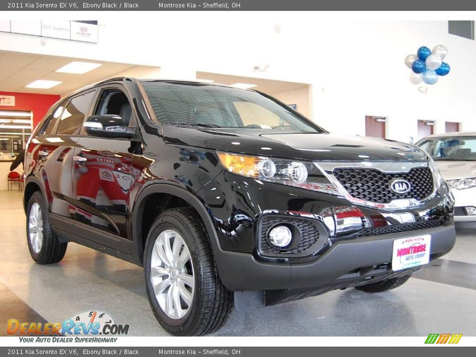 2011 Kia Sorento EX V6 Ebony Black / Black Photo #10