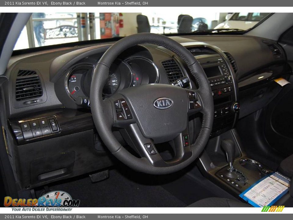 2011 Kia Sorento EX V6 Ebony Black / Black Photo #14
