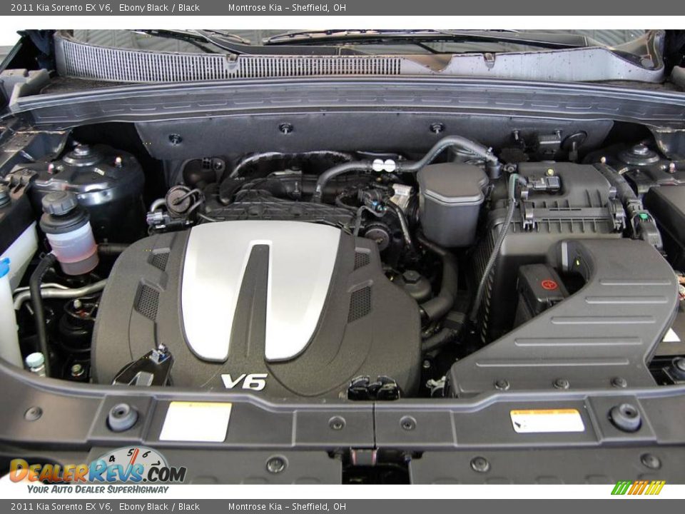 2011 Kia Sorento EX V6 Ebony Black / Black Photo #28