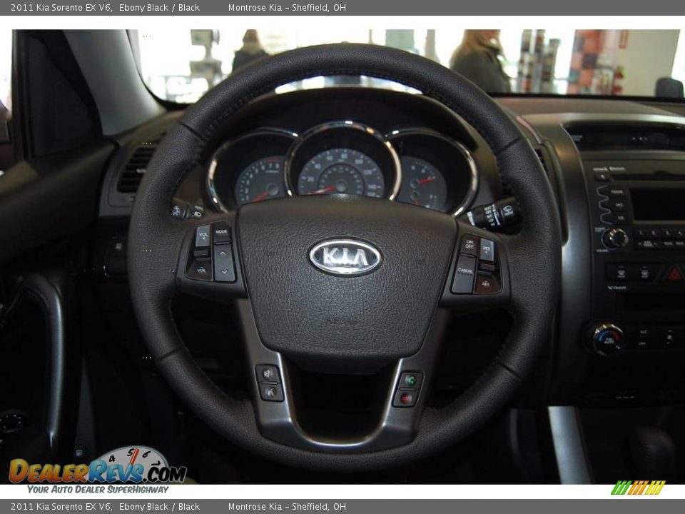 2011 Kia Sorento EX V6 Ebony Black / Black Photo #34
