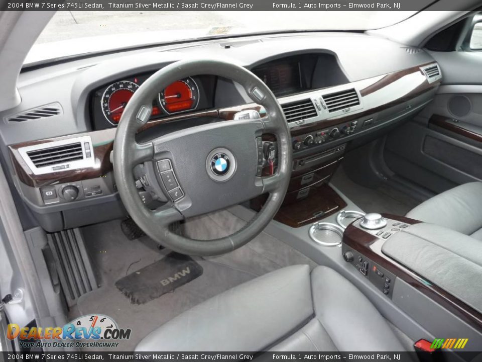 2004 BMW 7 Series 745Li Sedan Titanium Silver Metallic / Basalt Grey/Flannel Grey Photo #5