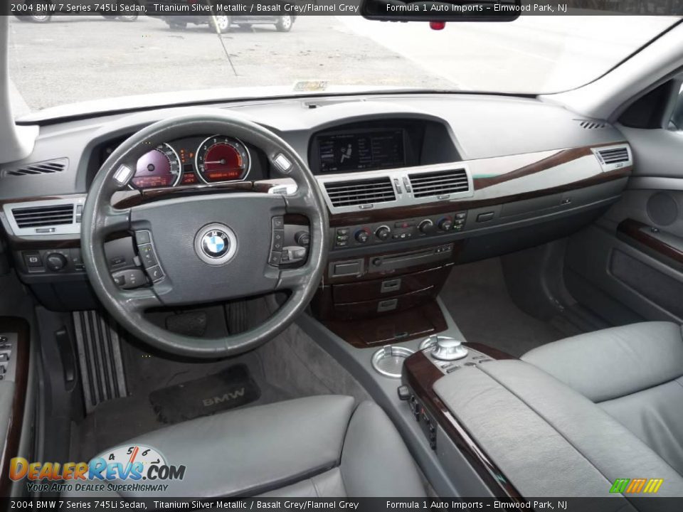 2004 BMW 7 Series 745Li Sedan Titanium Silver Metallic / Basalt Grey/Flannel Grey Photo #7