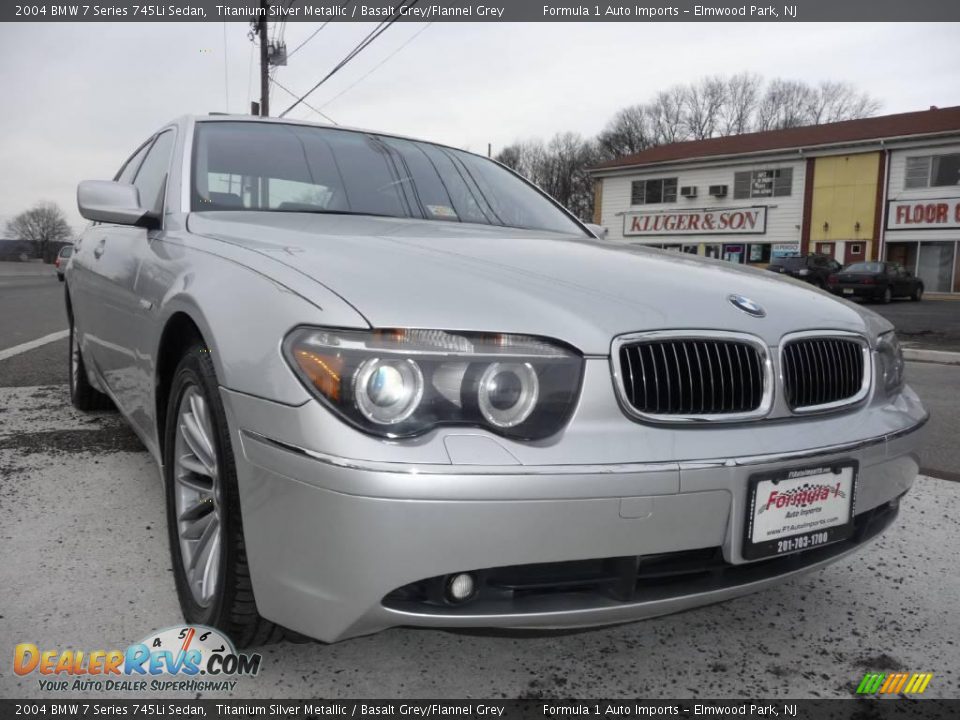 2004 BMW 7 Series 745Li Sedan Titanium Silver Metallic / Basalt Grey/Flannel Grey Photo #12