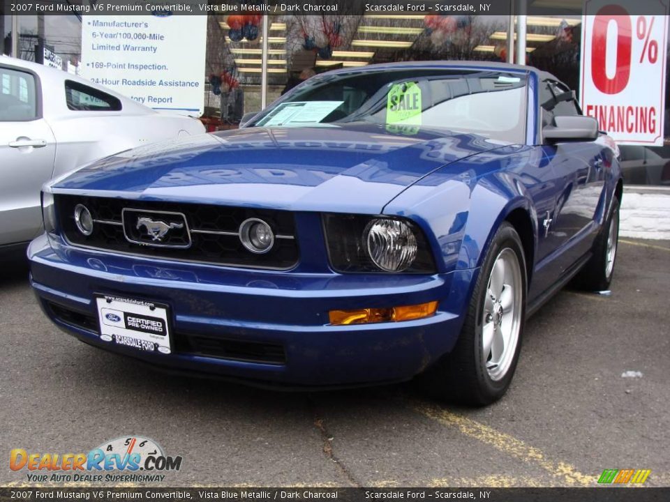 2007 Ford Mustang V6 Premium Convertible Vista Blue Metallic / Dark Charcoal Photo #1