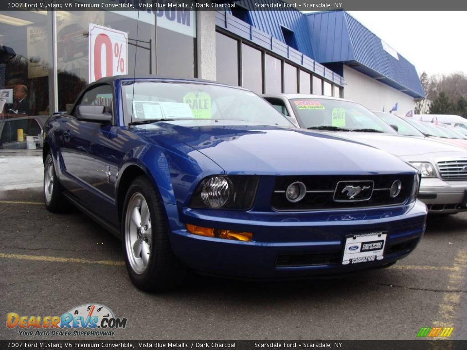 2007 Ford Mustang V6 Premium Convertible Vista Blue Metallic / Dark Charcoal Photo #3