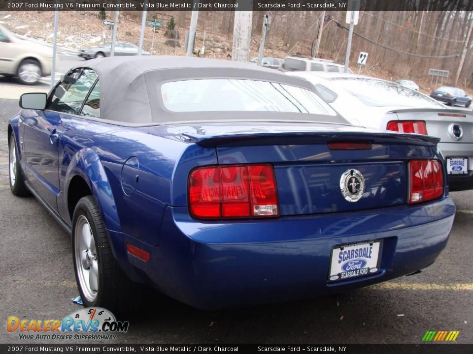 2007 Ford Mustang V6 Premium Convertible Vista Blue Metallic / Dark Charcoal Photo #4